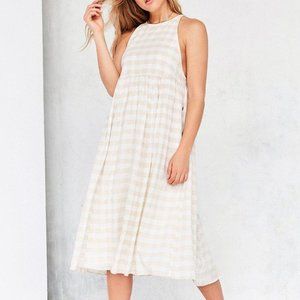 Kimchi Blue Cotton Eliza Drop Armhole Midi Dress in Tan